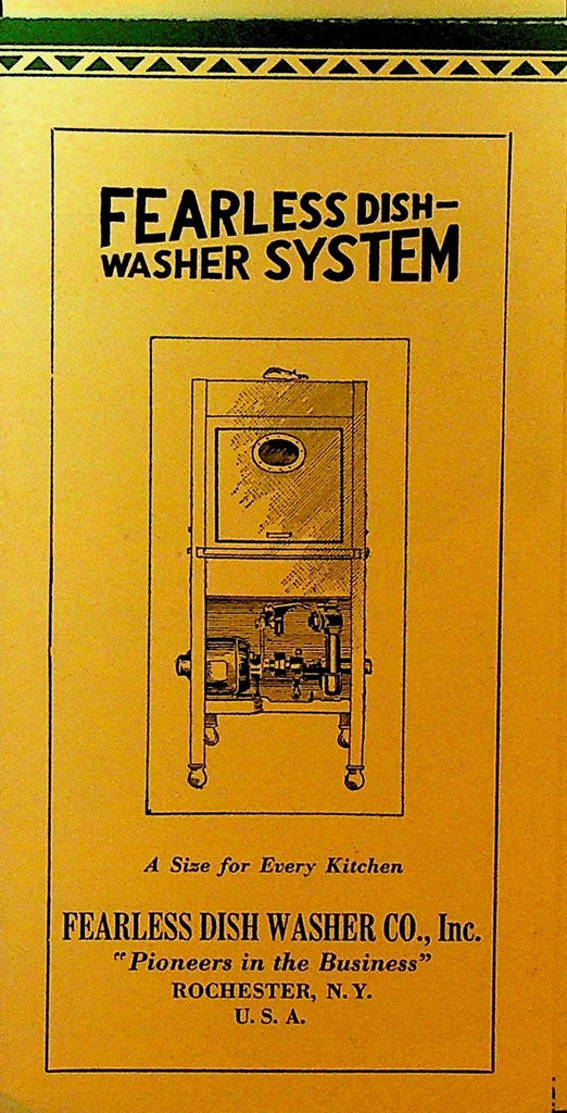 Fearless Dishwasher System 1933 Brochure Dish Washer Rochester NY0