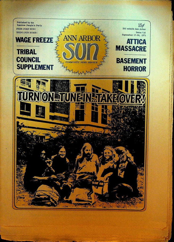 Ann Arbor Sun September 17 1971 Attica Prison Massacre Big Brother Holding Co0