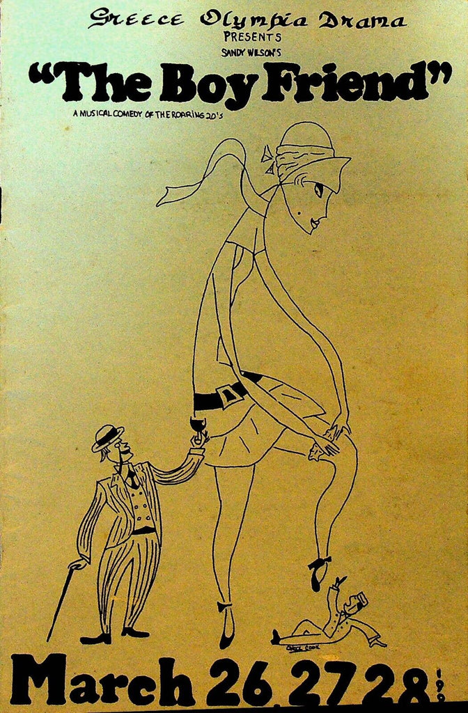 The Boyfriend Playbill Greece Olympia School 1992 Rochester NY