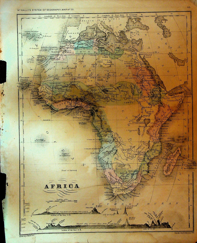 McNally's System of Geography 1860s Map 32 Africa0