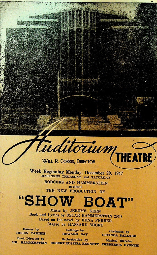 Show Boat Playbill December 29 1947 Auditorium Theatre Rochester NY0