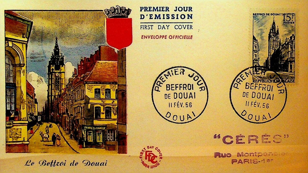 Bible Town of Douai France First Day Cover February 11 1956
