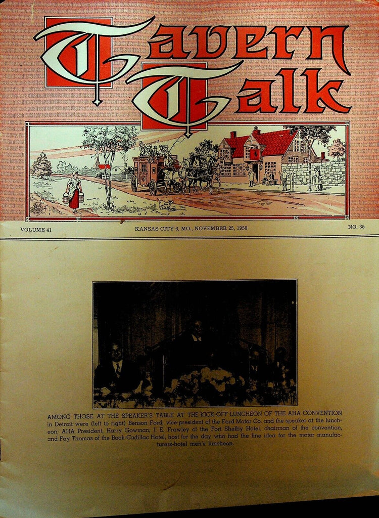 Tavern Talk Magazine November 25 1950 Hotel & Restaurants Benson Ford