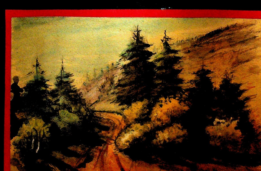 EP Cliff New Brunswick Ca Artist Watercolor Painting ca 1910 Pine Trees0