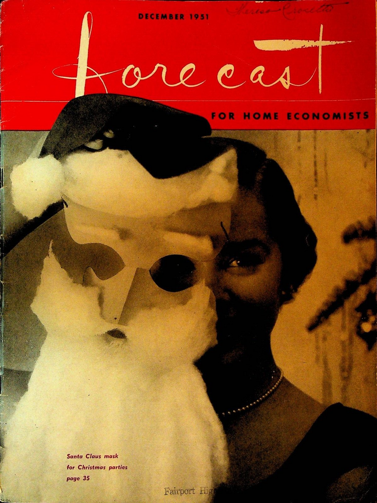 Forecast for Home Economics Magazine December 1951 Santa Claus Christmas