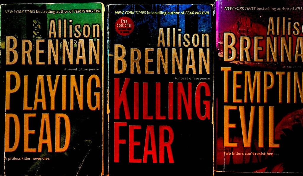 Allison Brennan Paperback Book Lot of 3 Tempting Evil Playing Dead Killing Fear