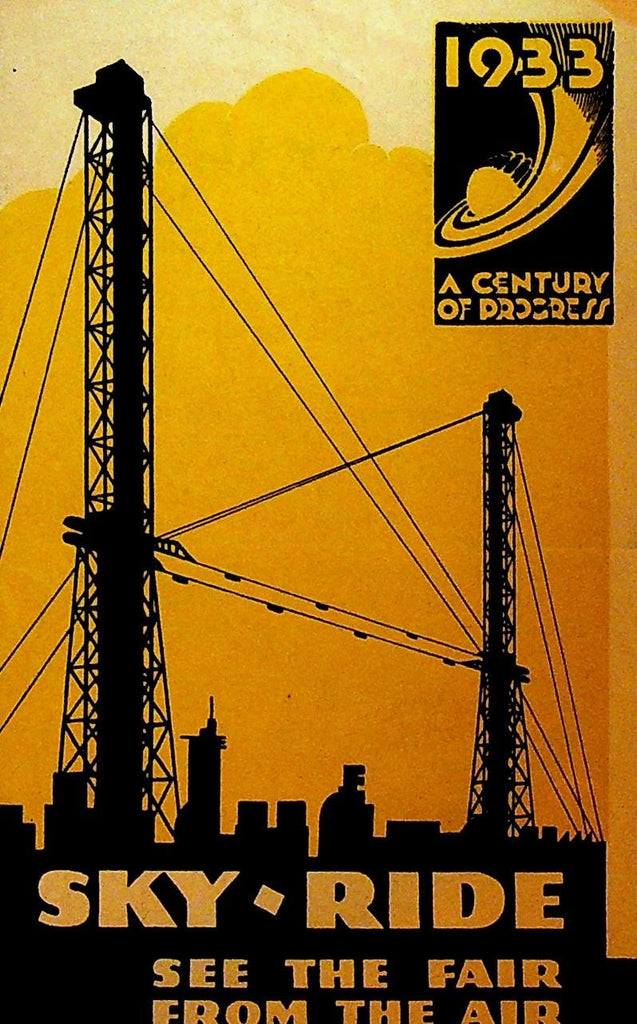 A Century of Progress 1933 Chicago Sky Ride Brochure World's Fair0