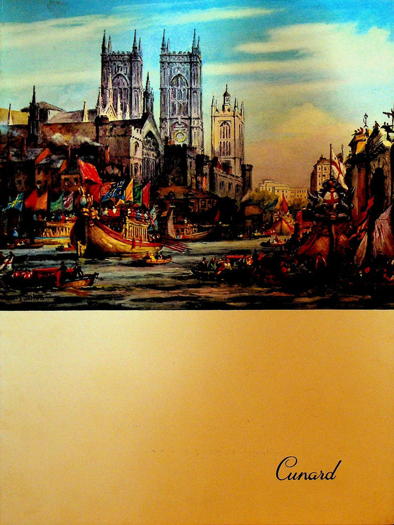 RMS Queen Elizabeth Cunard Lines Dinner Menu June 28 19620