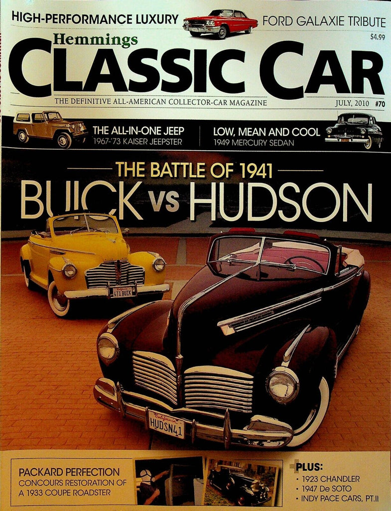 Hemming's Classic Car Magazine 70 July 2010 Buick Hudson Jeep Mercury De Soto