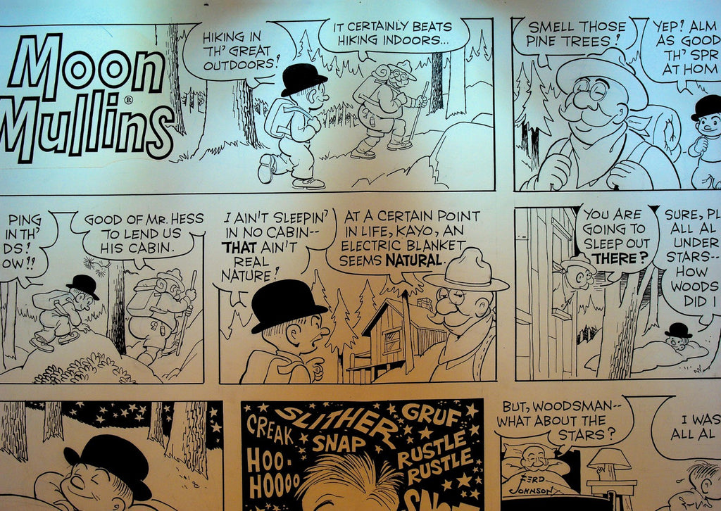 Moon Mullins Original Art Sunday May 23 1976 Ferd Tom Johnson Camping Trip0