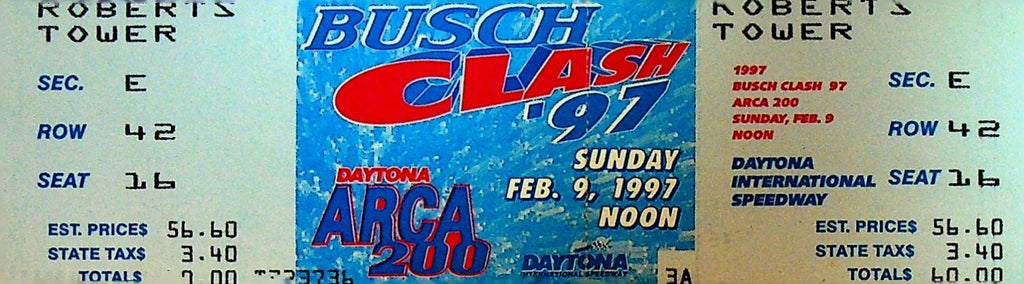 Busch Clash 97 Daytona ARCA 200 Ticket February 9 19970
