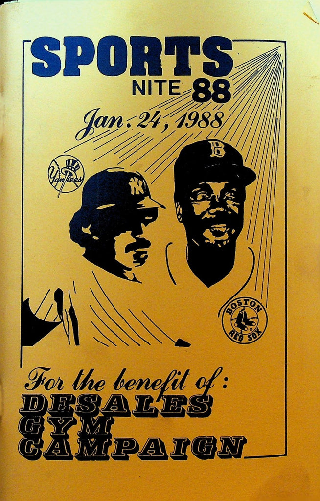 Sports Nite 88 Program Jim Rice Rick Cerone Geneva NY Desales Gym 19880