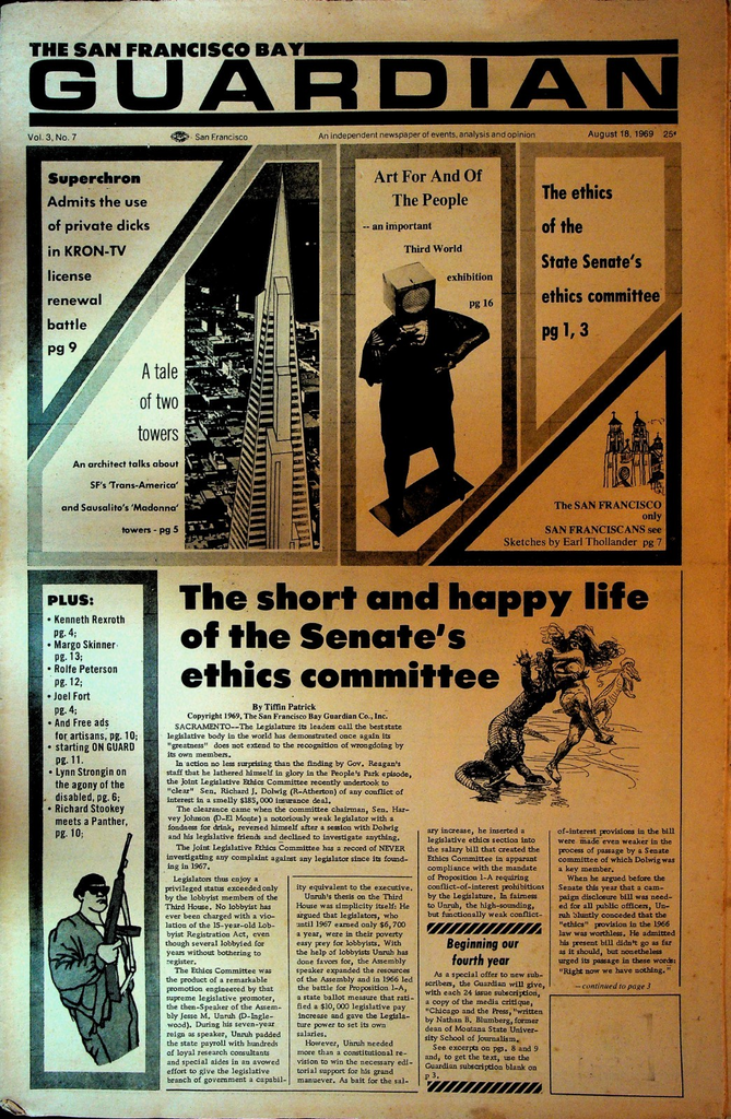 San Francisco Bay Guardian August 18 1969 Black Panthers Esteban Villa0