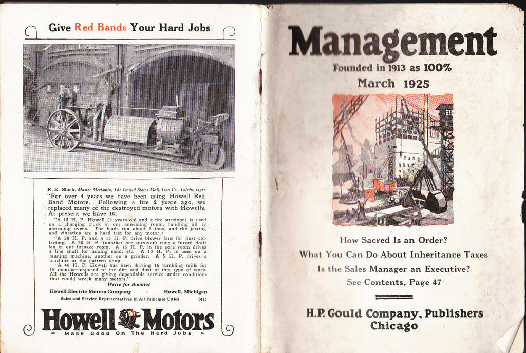 Management Magazine HP Gould Co Great Ads IBM Dictaphone March 19230