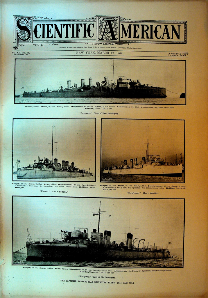 Scientific American March 12 1904 Japanese Destroyer Fleet Darlington Apartment0