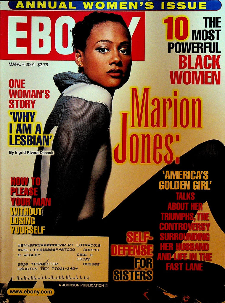 Ebony Magazine March 2001 Marion Jones Oprah Winfrey Ingrid Rivera Dessuit0