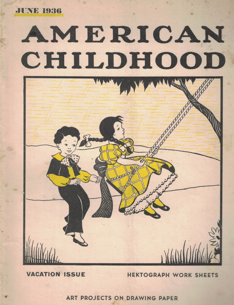 American Childhood Magazine June 1936 Kids Swinging Cover0