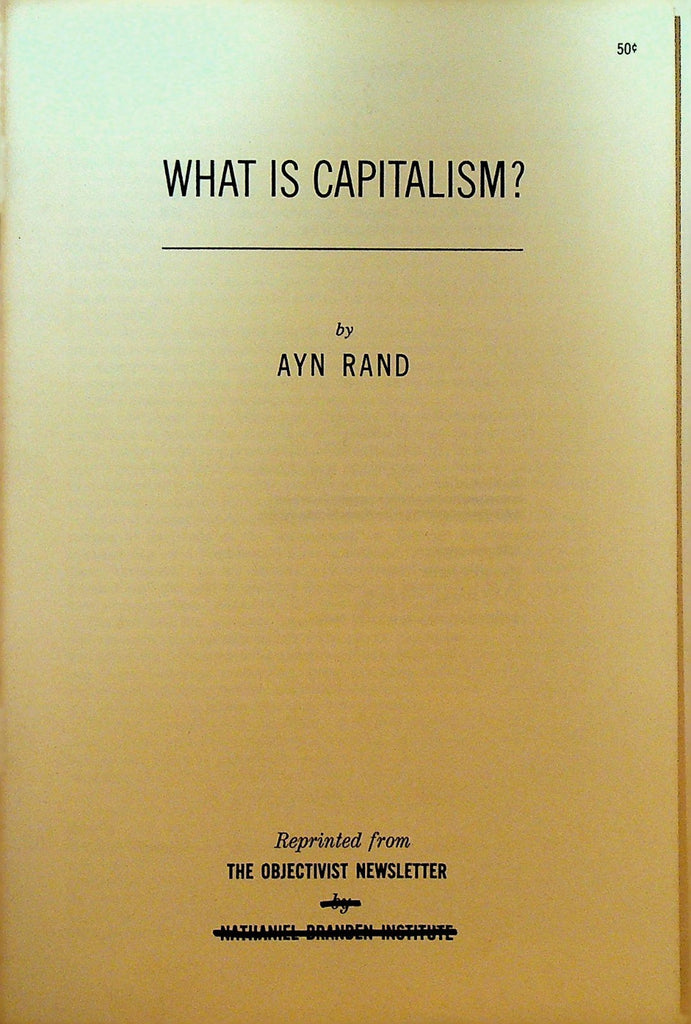 What is Capitalism by Ayn Rand Nathaniel Branden Institute0