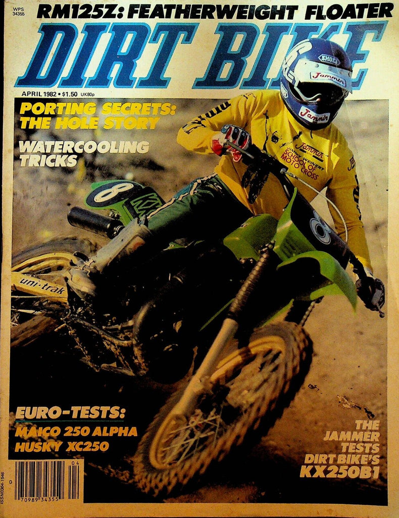 Dirt Bike Magazine April 1982 Suzuki RM125Z Husqvarna XC250 Kawasaki Maico
