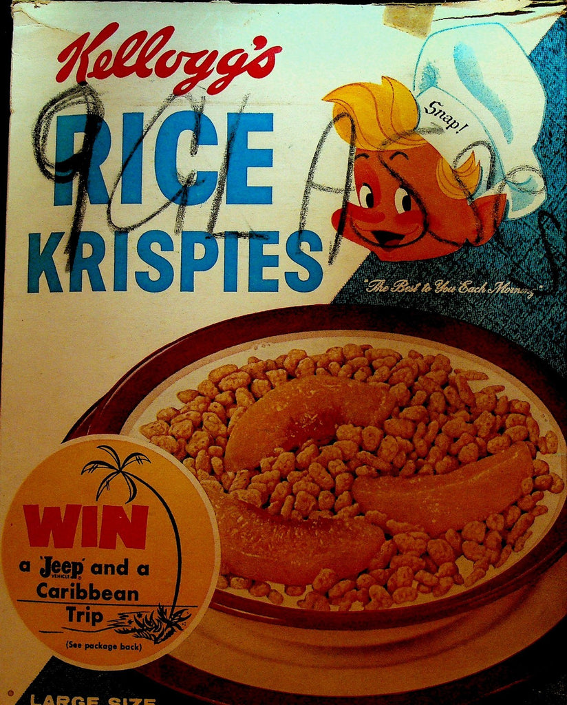 Kellogg's Rice Krispies 1961 Cereal Box Jeep Universal Surrey Contest Empty0