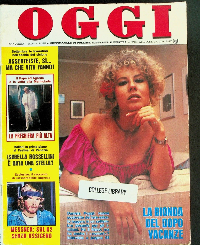 Oggi Magazine September 7 1979 Daniela Poggi Bicycles Marlene Dietrich