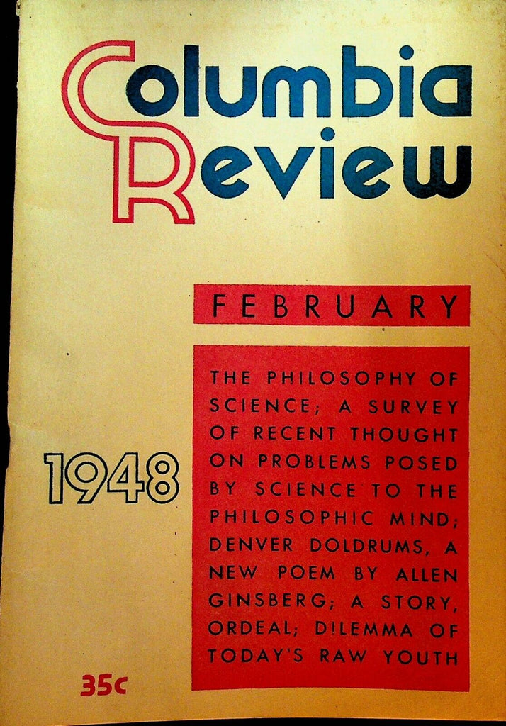 Columbia Review February 1948 Allen Ginsberg Denver Doldrums