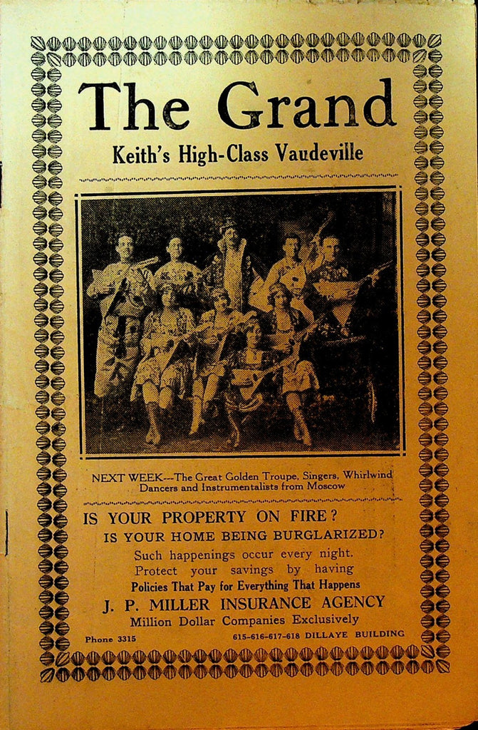 Grand Keith's Vaudeville Program April 15 1912 Minnie Allen Al Fields0