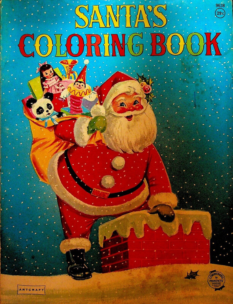 Santa's Coloring Book Saalfield Santa Claus #9638 Artcraft