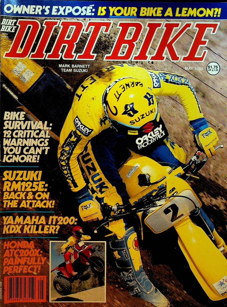 Dirt Bike Magazine May 1984 Suzuki Honda Yamaha KDX200 IT200