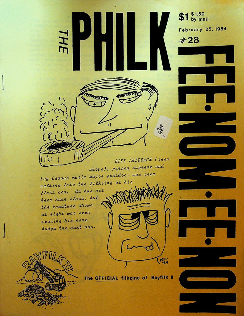 The Philk Fee-Nom-Ee-Non Filk Music Fanzine Science Fiction 28 February 25 19840