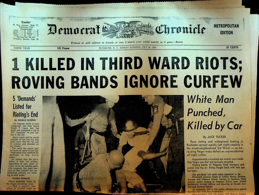 Rochester Democrat & Chronicle July 26 1964 Race Riots Civil Rights0