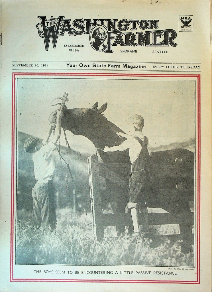 Washington Farmer Magazine September 20 1934 Mansfield Scott