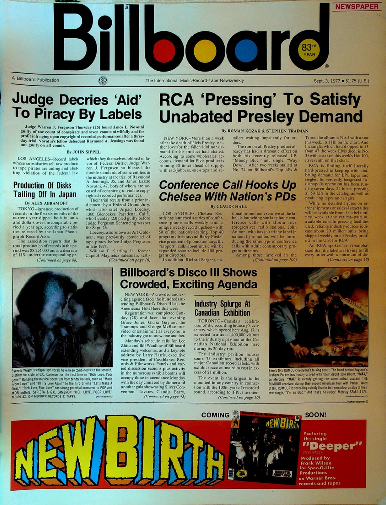 Billboard Magazine September 3 1977 Elvis Presley Disco0
