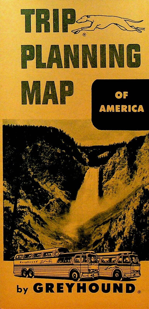 Greyhound Trip Planning Map of America 1950s