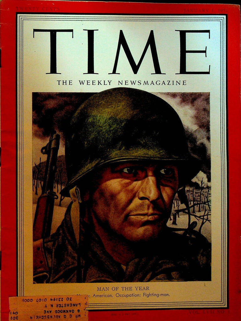 Time Magazine January 1 1951 Man of the Year American Soldier Military