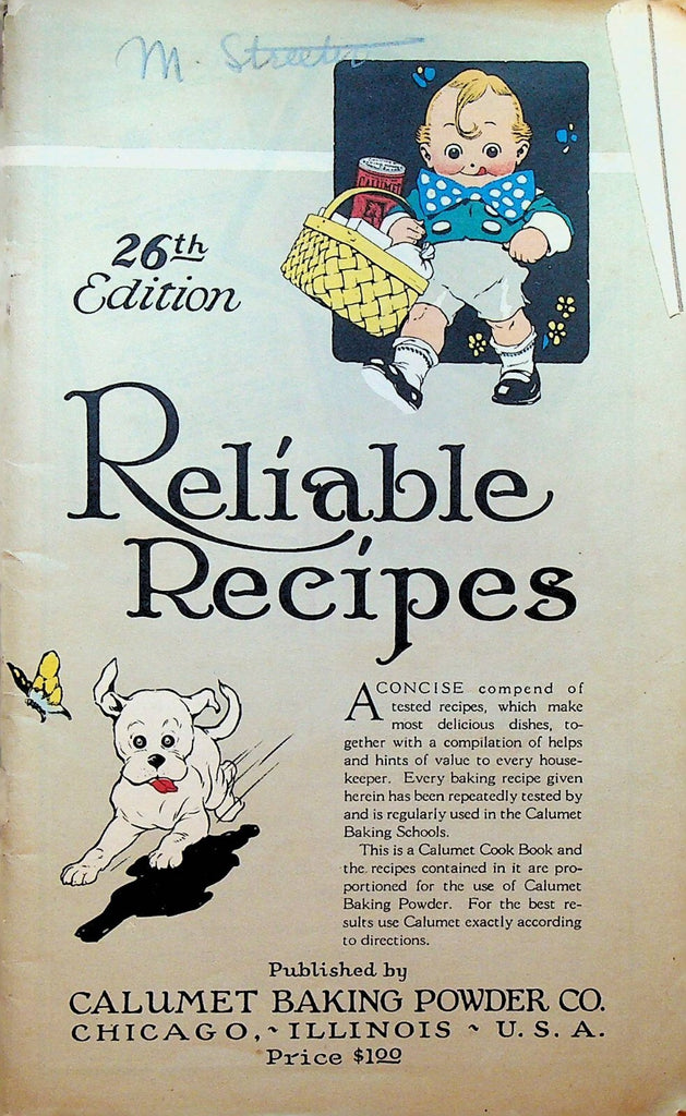 Calumet Baking Powder Reliable Recipes 26th Edition 1920s Cook Book0