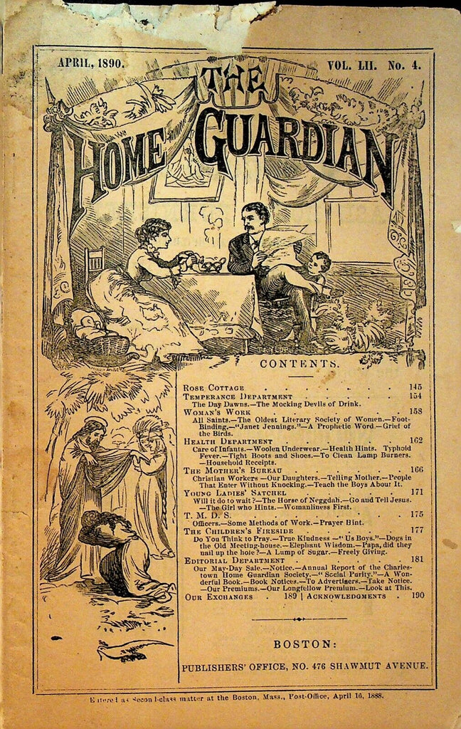The Home Guardian Magazine April 1890 Temperance Foot Binding