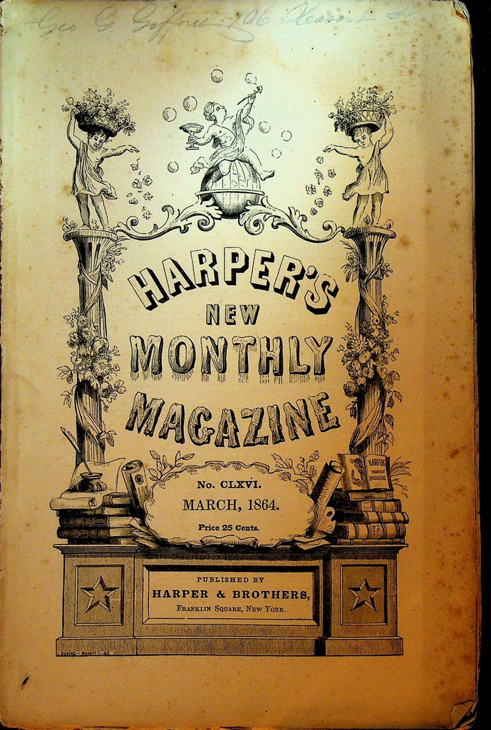 Harper's New Monthly Magazine March 1864 War of 1812 Norwich Armories0