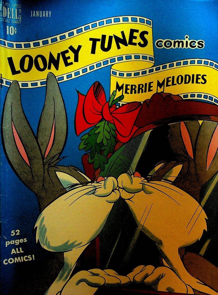 Looney Tunes 99 Dell Comics 1950 Bugs Bunny Kissing Self in Mirror Mistletoe