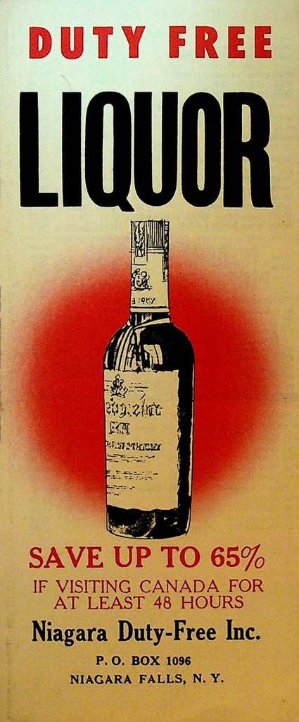 Niagara Falls Duty Free Brochure 1940s Liquor & Perfumes0