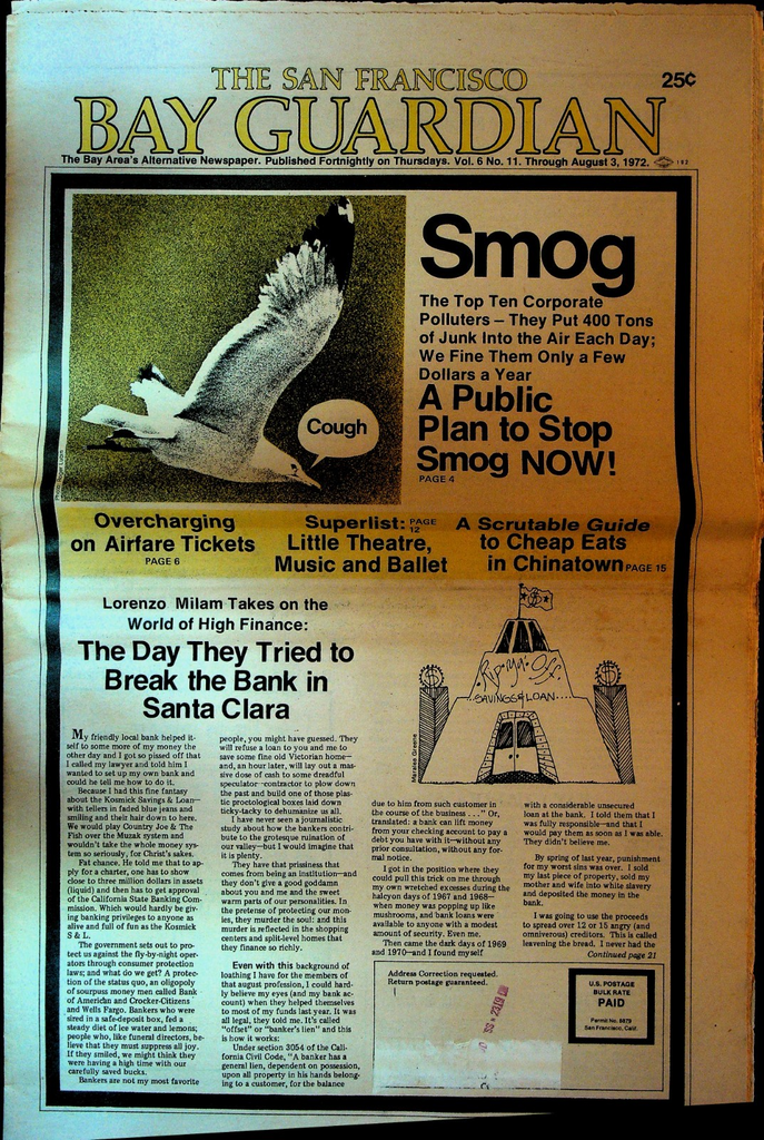 San Francisco Bay Guardian August 3 1972 Ted Richards Shaft Richard Roundtree0
