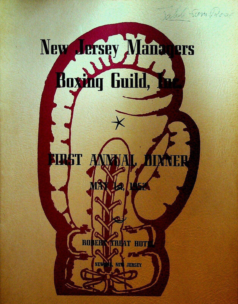 New Jersey Managers Boxing Guild Dinner Program 1952 Tex Gonzalez