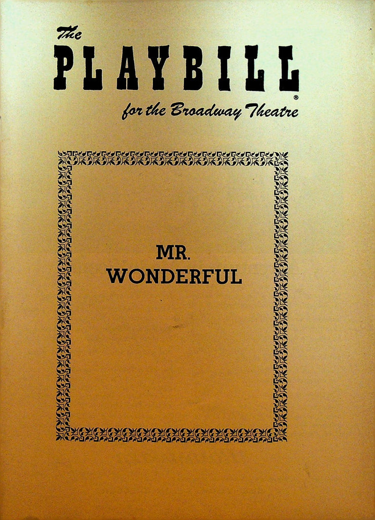 Mr Wonderful Playbill Opening Night March 22 1956 Chita Rivera Sammy Davis Jr0