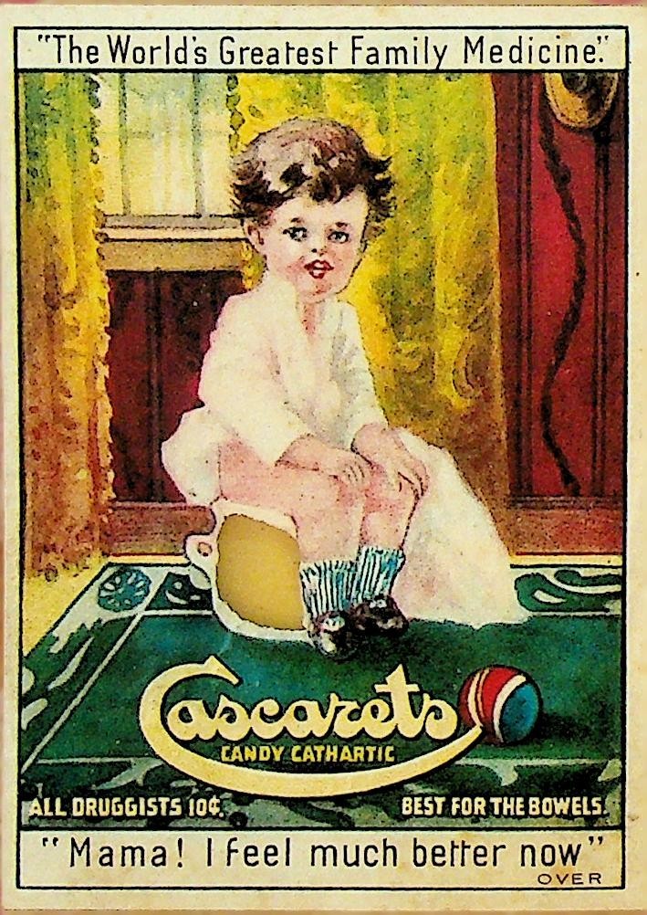 Cascarets Candy Cathartic Best for the Bowels Trade Card Boy on Pot0
