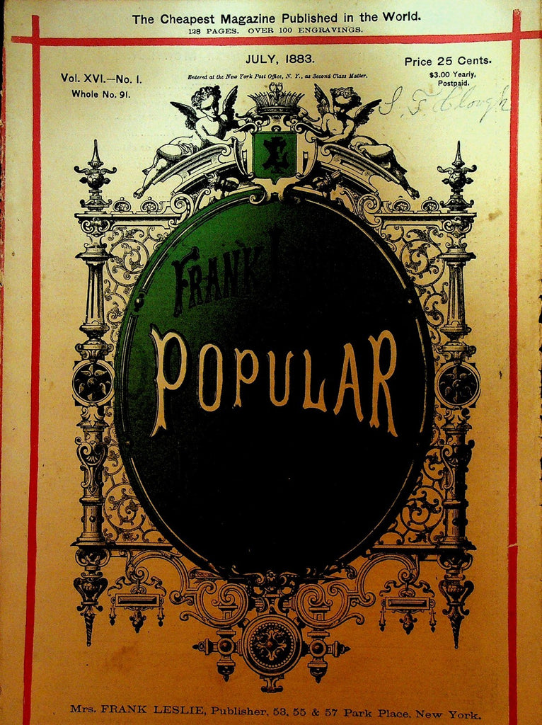 Frank Leslie's Popular Monthly July 1883 Brooklyn Bridge Peter Cooper0