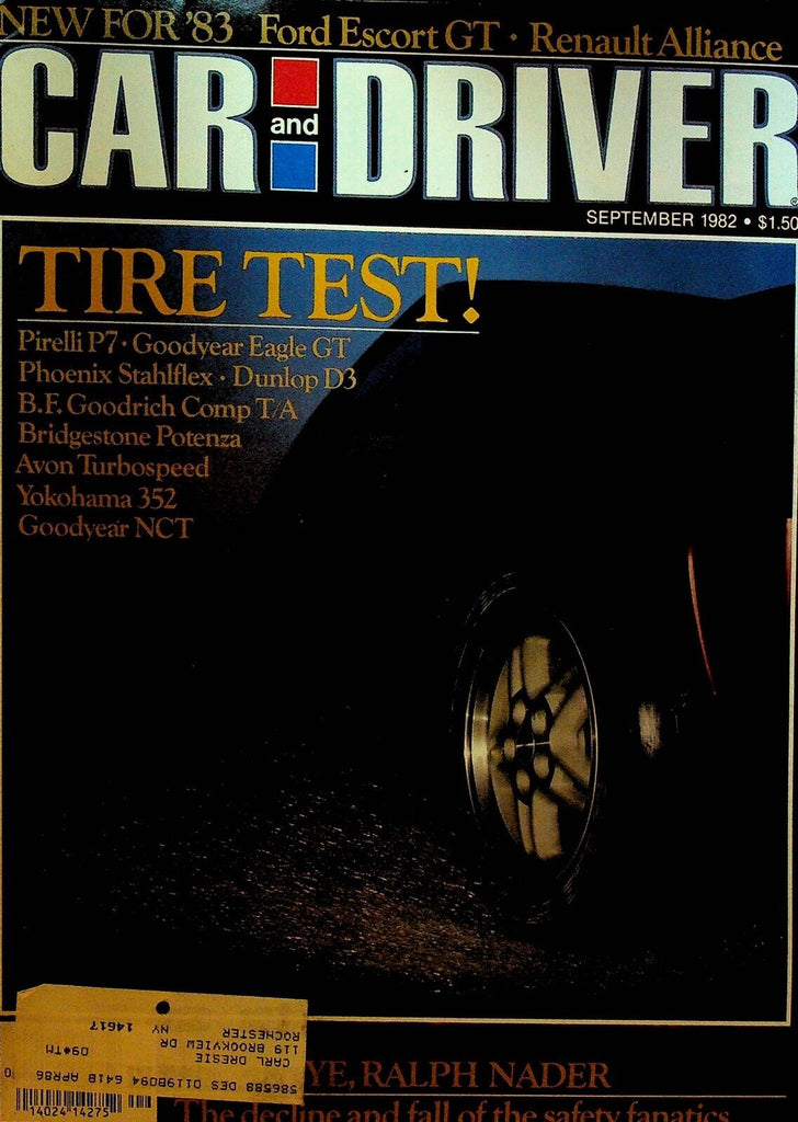 Car and Driver September 1982 Ralph Nader MADD Detroit Grand Prix Honda Civic