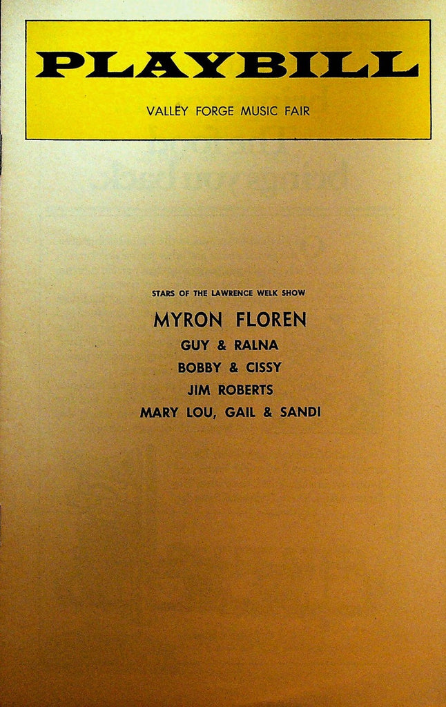 Myron Floren Playbill Lawrence Welk Show Jim Roberts Guy & Ralna Bobby & Cissy0