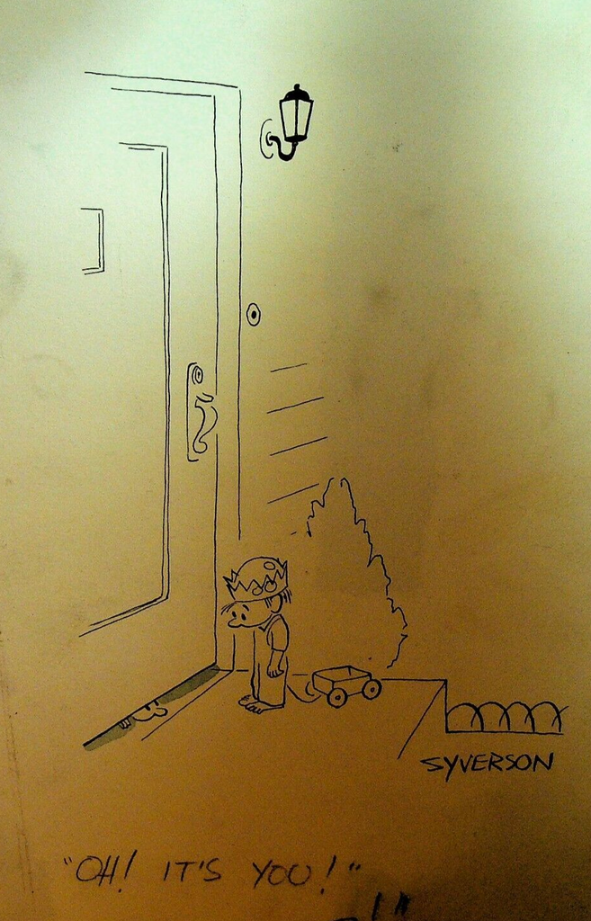 Henry S Syverson Original Boy at Door Visiting Friend