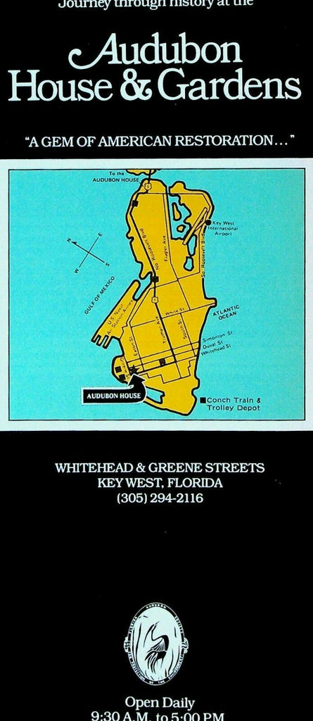 Historic Audubon House & Gardens Brochure 1980s Key West Florida 0