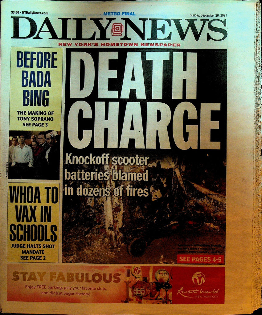 New York Daily News September 26 2021 Eli Manning Sopranos Daniel Jones0